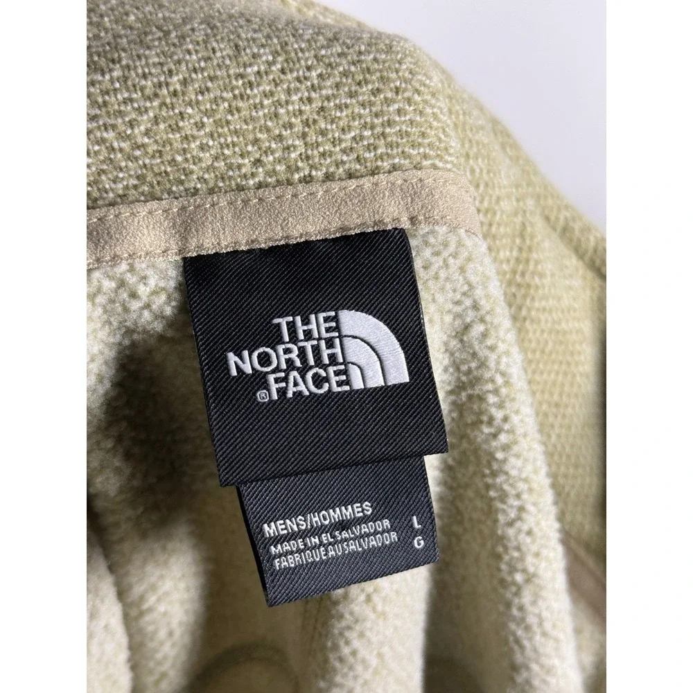 The North Face‎ Mens Large 1/4 Zip Fleece Pullover Textured Olive Green Jacket